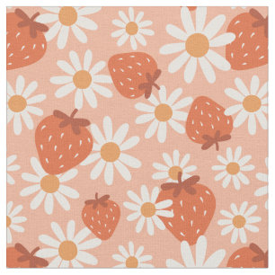 Tela Estampado de fresa Groovy Daisy verano primavera r