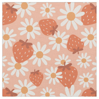 Tela Estampado de fresa Groovy Daisy verano primavera r