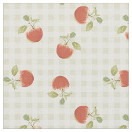 Tela estampado de gingham de manzana picnic otoño