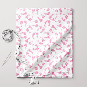 Tela Estampado de Huella de Bebé Rosa