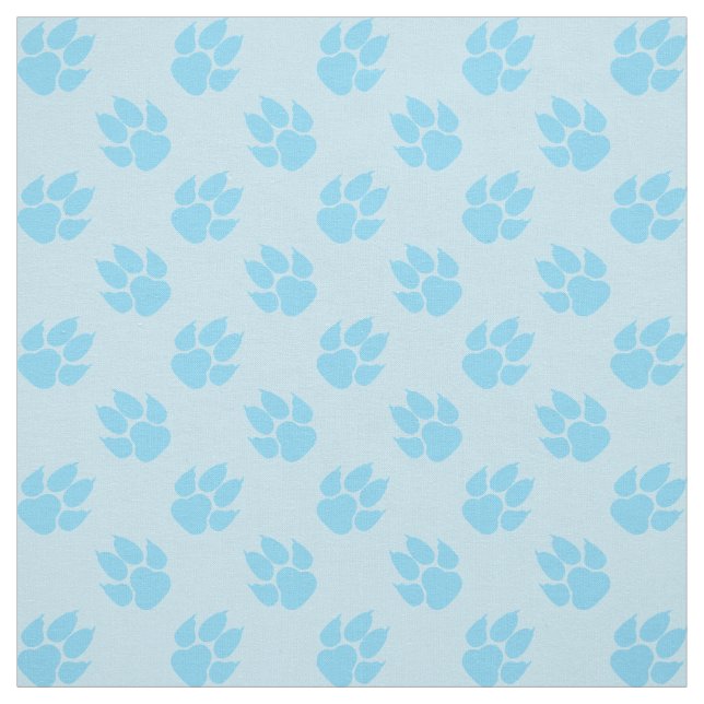 Tela Estampado de huellas de perro azul claro (Retal)