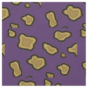 Tela Estampado de leopardo púrpura y dorado