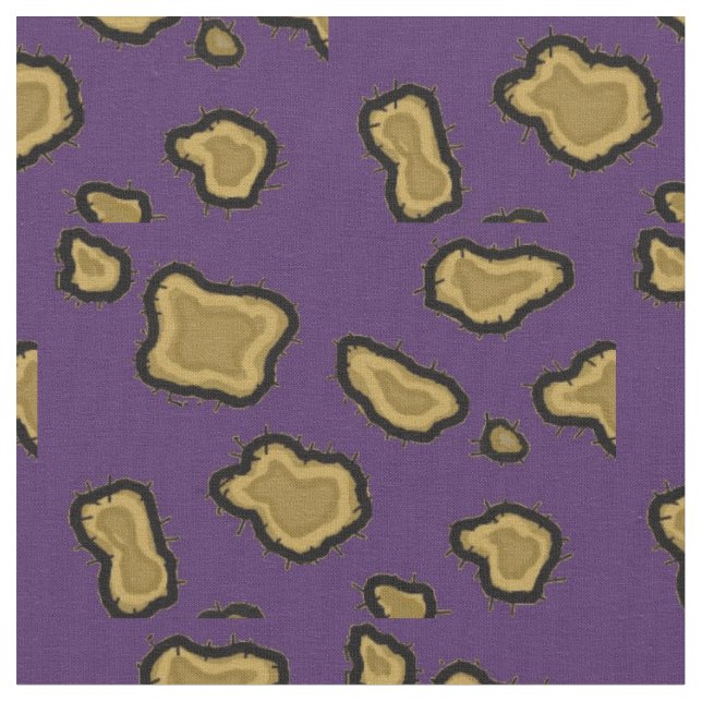 Tela Estampado de leopardo púrpura y dorado (De cerca)