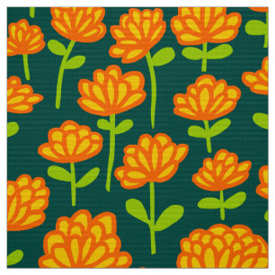Tela Estampado de plores anaranjado 240515 - en el