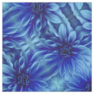 Tela Estampado de plores azul de la dalia