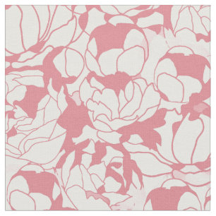 Tela Estampado de plores femenino floral rosa claro
