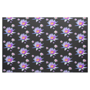 Tela Estampado de plores púrpura de Lotus