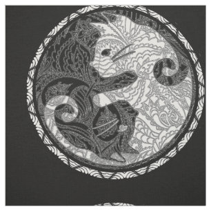 Tela Estampado de Yin Yang del gato