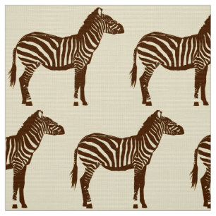 Tela Estampado de zebra - marrón y beige