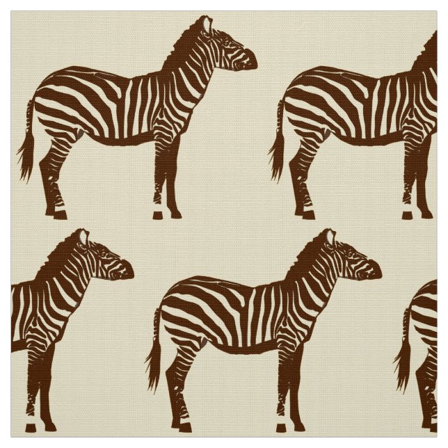 Tela Estampado de zebra - marrón y beige (Retal)