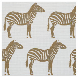 Tela Estampado de zebra - moreno de color topo y blanco