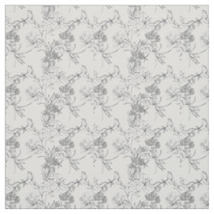 Tela - Estampado floral en negro y blanco