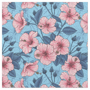 Tela Estampado floral tropical de hibisco