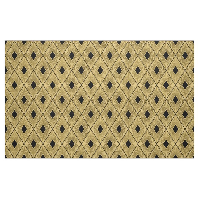 Tela Estilo Art Deco Negro y Oro ("Cuarto gordo" (fat quarter))
