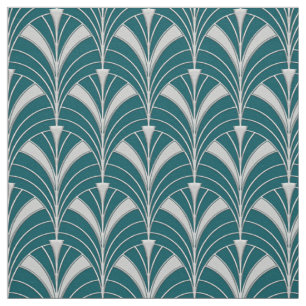 Tela Estilo Art Déco Verde azulado y plateado