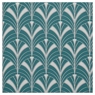 Tela Estilo Art Deco verde azulado y plateado