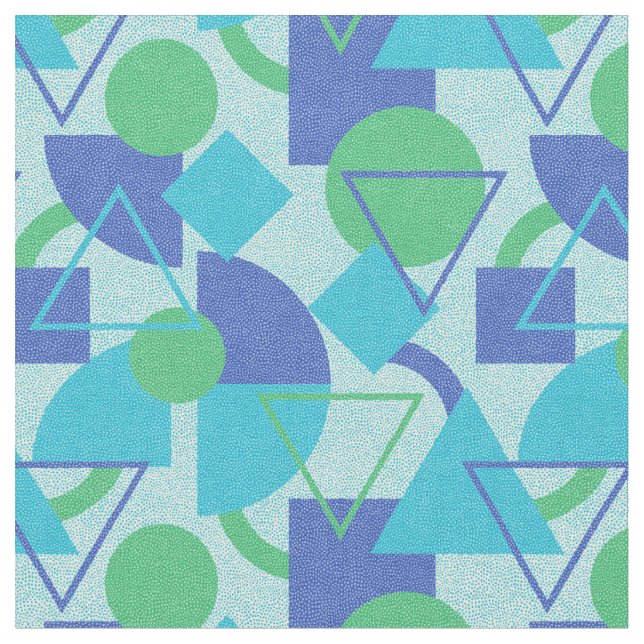 Tela Estilo Bauhaus verde y azul (De cerca)