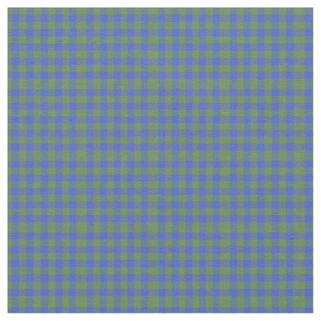 Tela Estilo de arte folclórico Blue Green Check Gingham (De cerca)