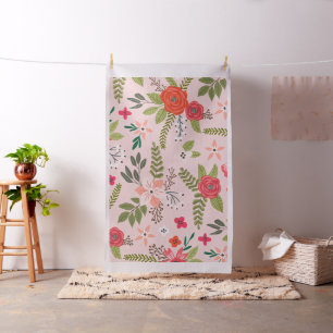Tela Estilo de cabaña patrón floral