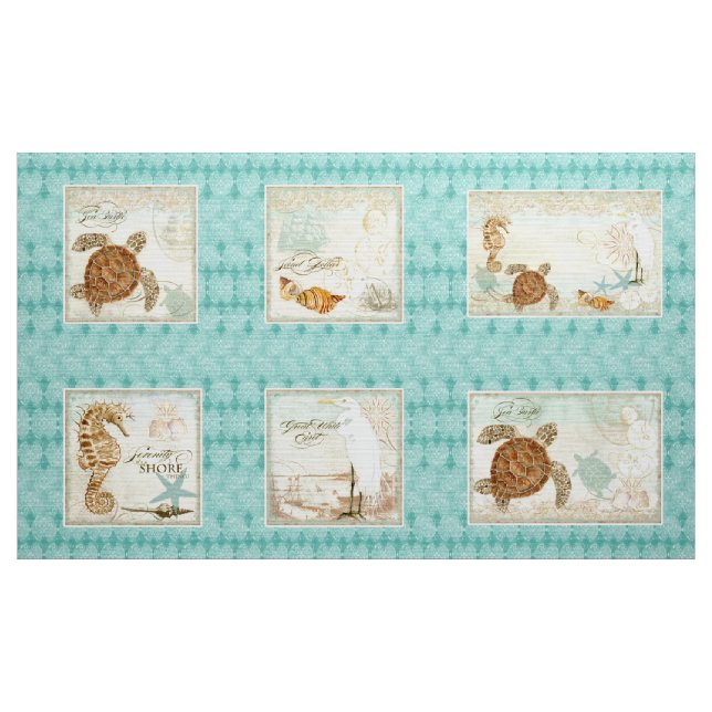 Tela Estilo de la playa de la costa del panel de la (Yarda)