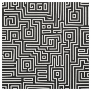 Tela Estilo Kuba Maze 221019 - Blanco y negro