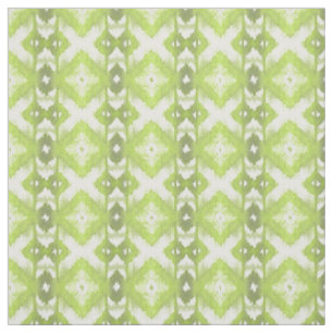 Tela Estilo lima verde oliva blanco patrón tribal Ikat