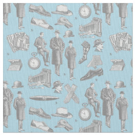 Tela estilo masculino victoriano ropa antigua toile azu