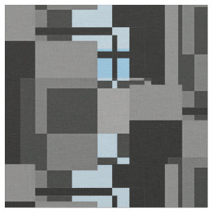 Tela Estilo Mondriano Azul Gris Resumen Geométrico Mode