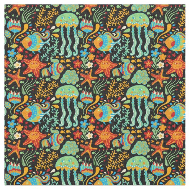 Tela Estilo Personalizado de vida acuática (De cerca)