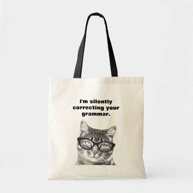Tela Estoy corrigiendo silenciosamente tu bolso de gato (Frente)