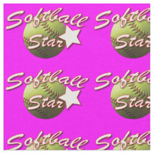 Tela Estrella amarilla del softball en rosa