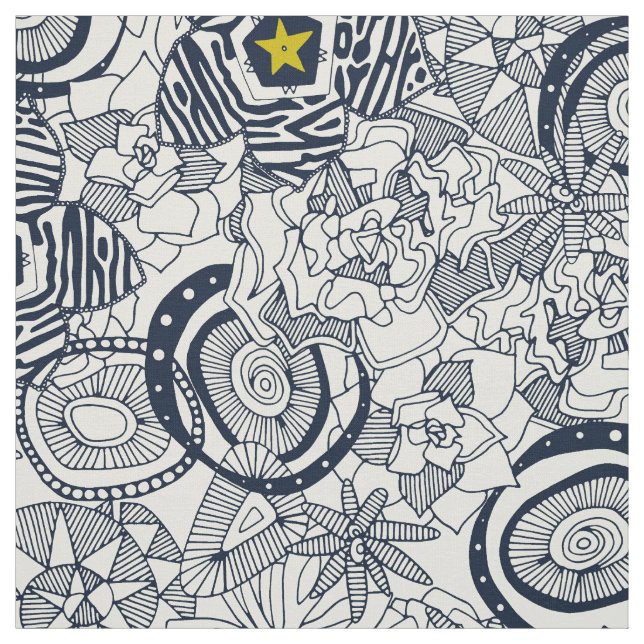 Tela estrella de chartreuse de marfil (Retal)