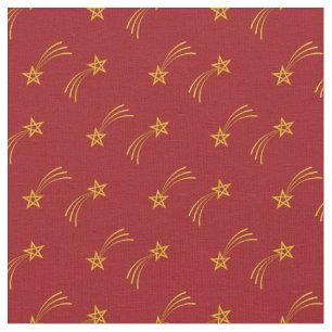Tela Estrella de tiro de oro en rojo