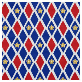 Tela Estrella dorada del diamante azul rojo