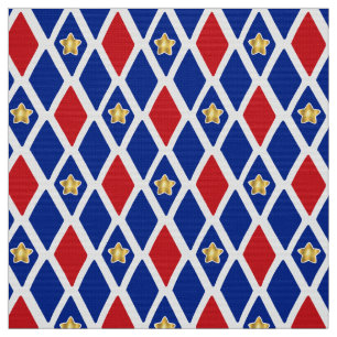 Tela Estrella dorada del diamante azul rojo