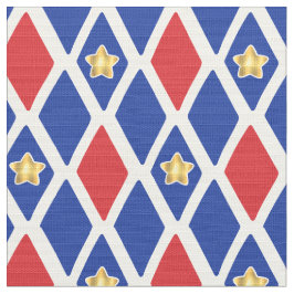 Tela Estrella dorada del diamante azul rojo
