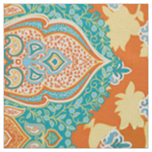 Tela Estrella floral Textil   Naranja Paisley Fabric Ar