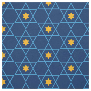Tela Estrella judía de David Pattern Blue