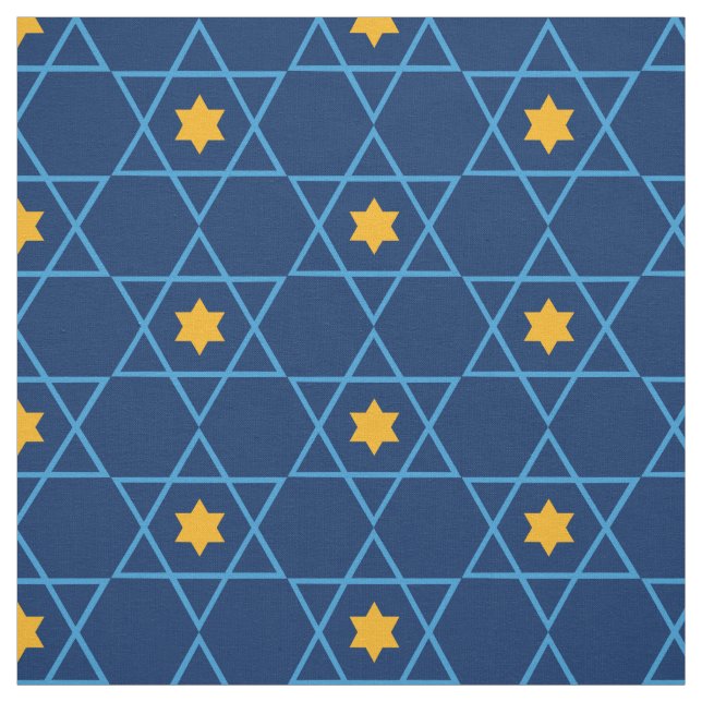 Tela Estrella judía de David Pattern Blue (Retal)