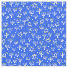 Tela Estrella Menorah de David Hanukkah Patrón Blanco A