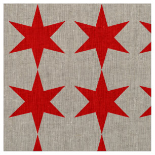 Tela Estrella roja de bandera de Chicago de 6 puntas