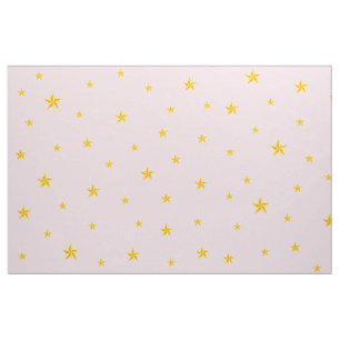 Tela Estrellas amarillas doradas dispersas sobre rosa c