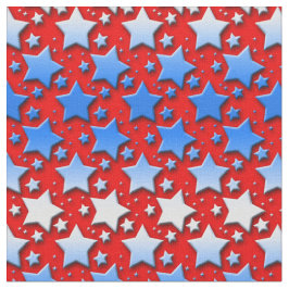 Tela Estrellas azules del blanco en rojo