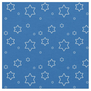 Tela Estrellas blancas de David en azul