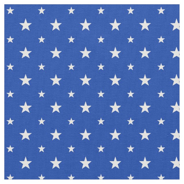 Tela Estrellas blancas en azul (De cerca)