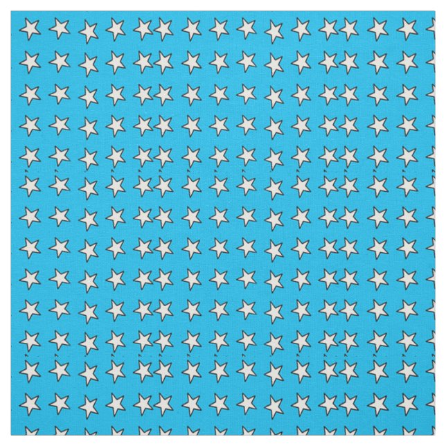 Tela Estrellas Blancas En Azul (Retal)
