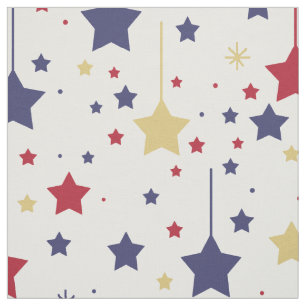 Tela Estrellas colgantes Red Blue Silver Gold