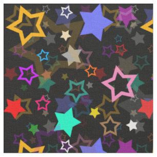 Tela Estrellas Coloridas Negras
