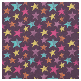 Tela Estrellas coloridas sobre la morada oscura