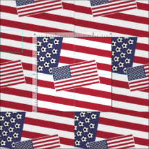 Estrellas de fútbol y bandera de franjas